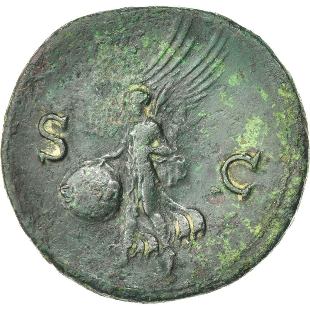 Nero, As, Lyons, EF(40-45), Bronze, RIC #543, 9.94