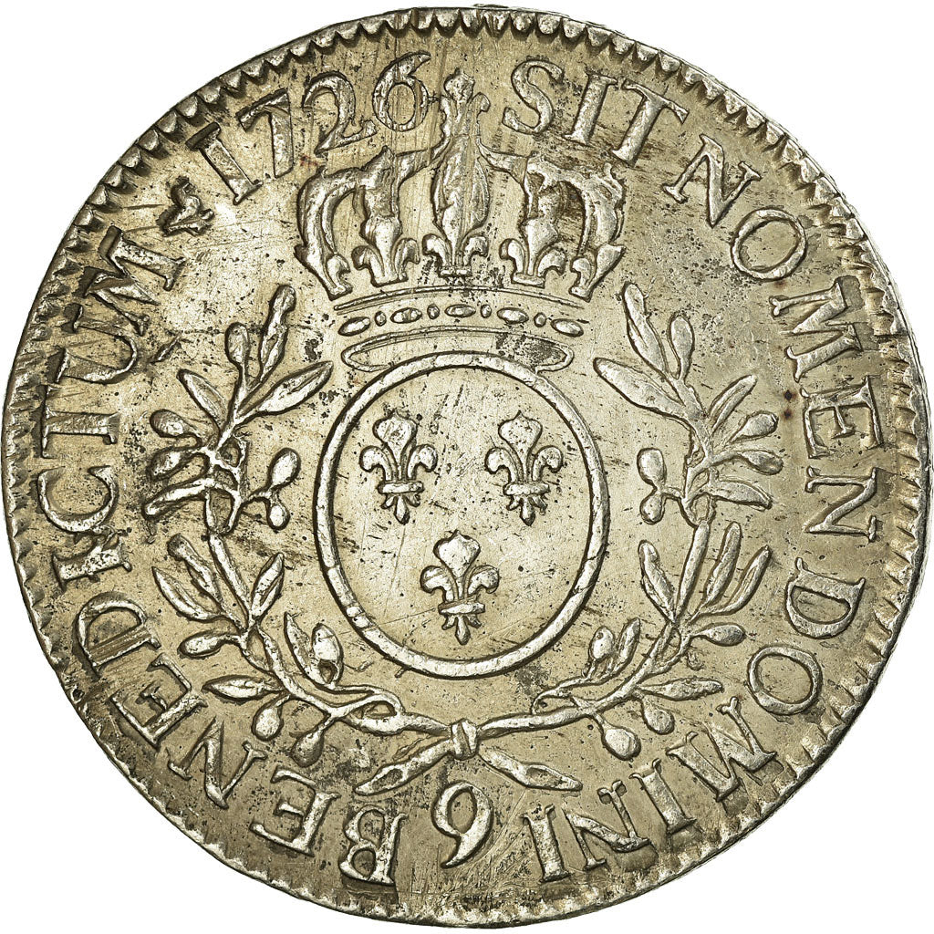 Coin, France, Louis XV, Écu aux branches d'olivier, Ecu, 1726, Rennes