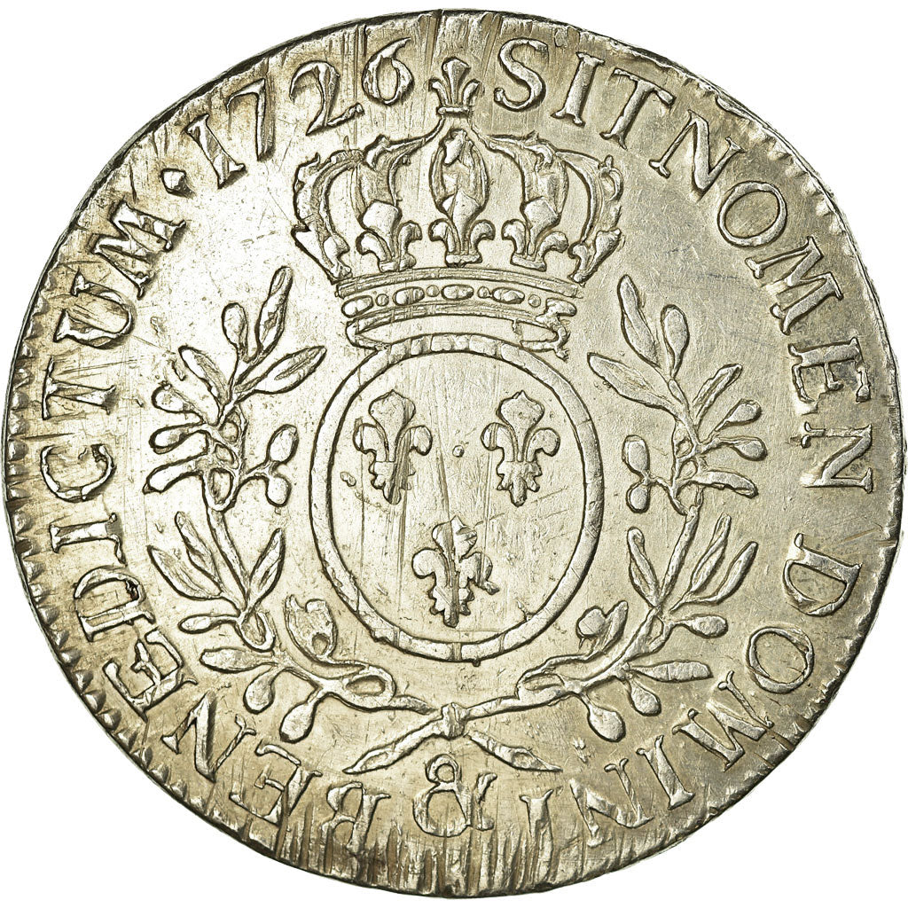 Coin, France, Louis XV, Écu aux branches d'olivier, Ecu, 1726, Aix, EF(40-45)