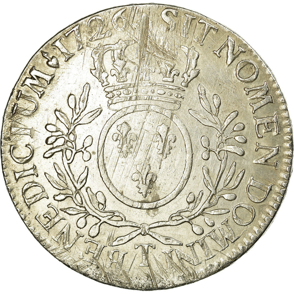 Munten, Frankrijk, Louis XV, Écu aux branches d'olivier, Ecu, 1726, Nantes, ZF