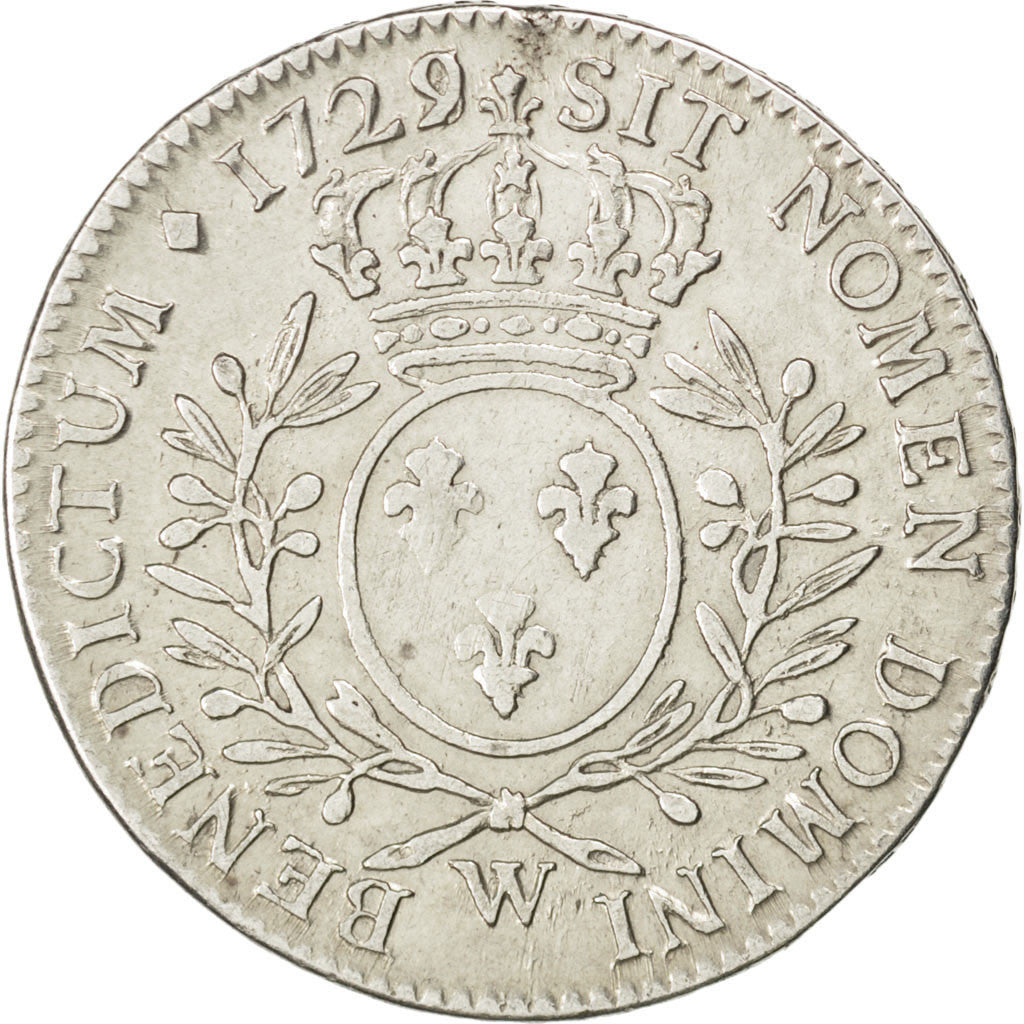 Coin, France, Louis XV, 1/2 Écu aux branches d'olivier, 1/2 ECU, 44 Sols, 1729