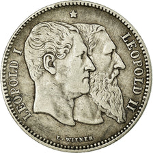 Coin, Belgium, Leopold II, 2 Francs, 2 Frank, 1880, EF(40-45), Silver, KM:39