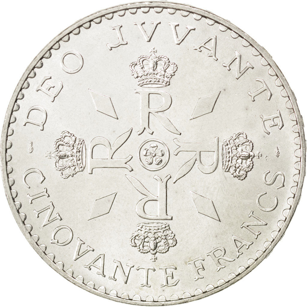 MONACO, 50 Francs, 1974, KM #152.1, MS(63), Silver, 41, Gadoury #162, 30.13