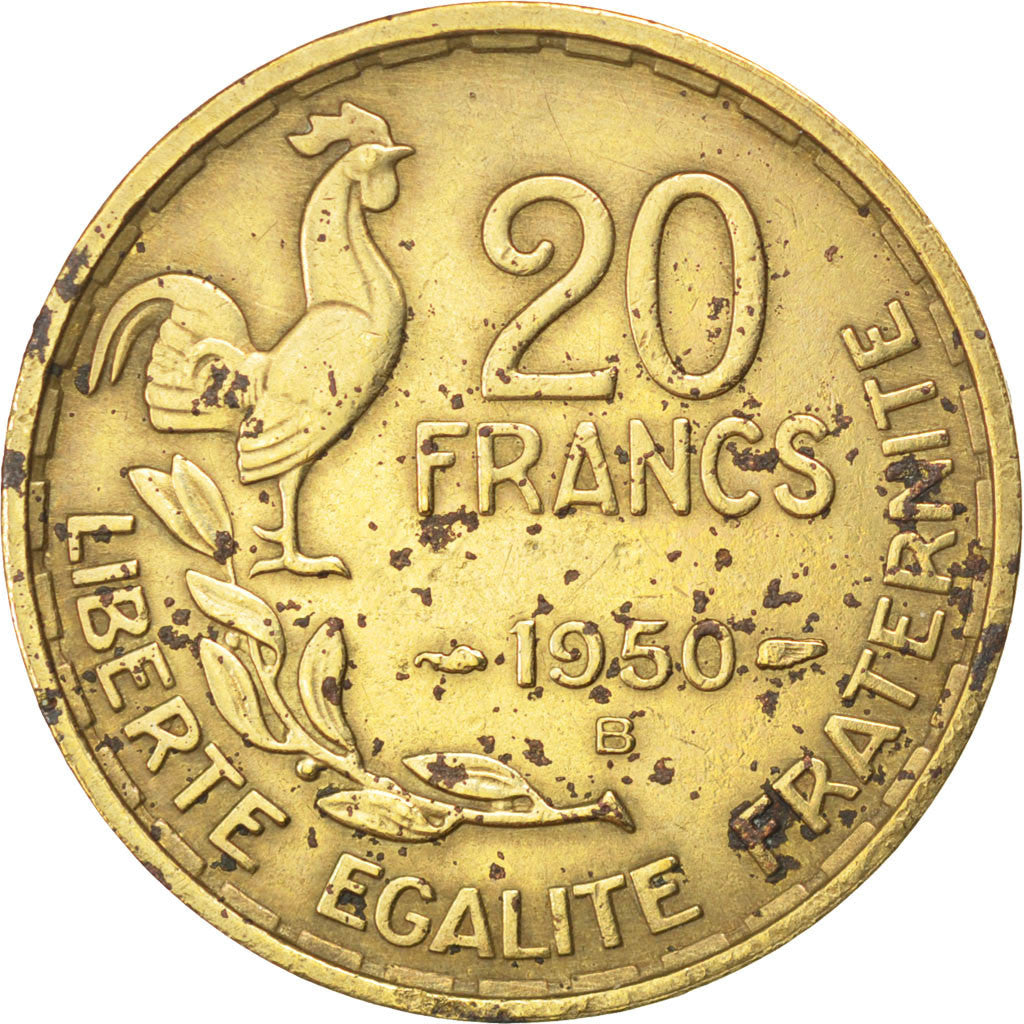 Monnaie, France, Guiraud, 20 Francs, 1950, Beaumont le Roger, TB+