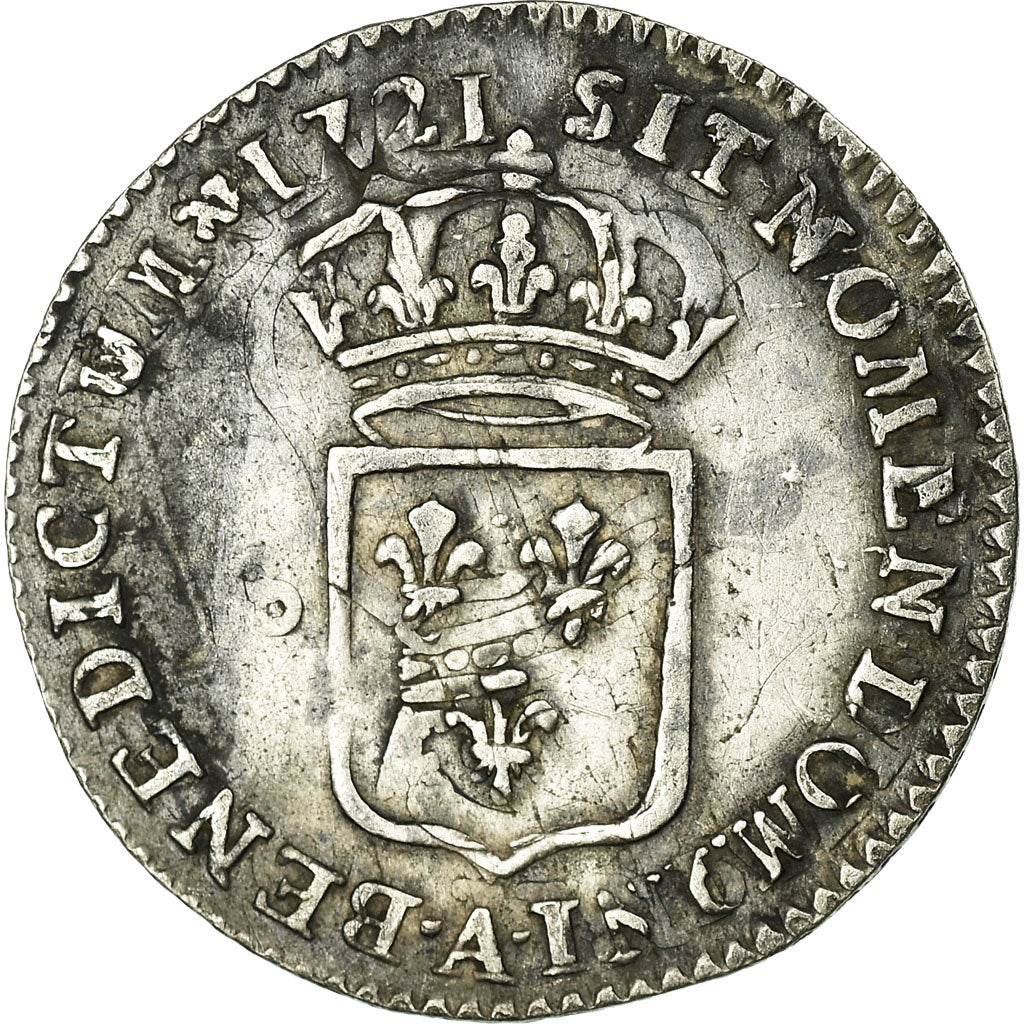 Coin, France, Louis XV, 1/12 Écu de France, 1/12 ECU, 10 Sols, 1721, Paris
