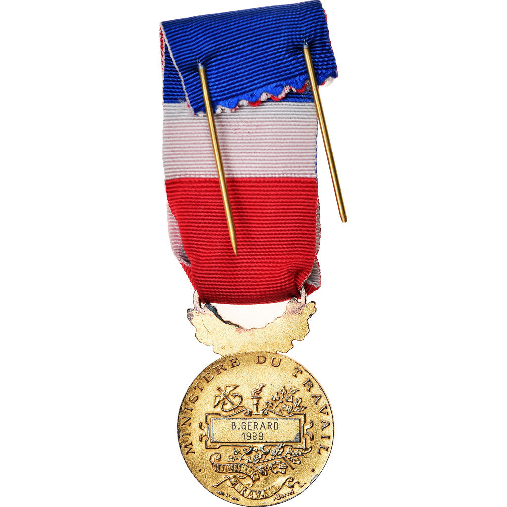 France, Médaille d'honneur du travail, Médaille, 1989, Très bon état
