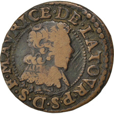 Moneda, ESTADOS FRANCESES, BOUILLON & SEDAN, 2 Tournois, 1632, BC+, Cobre