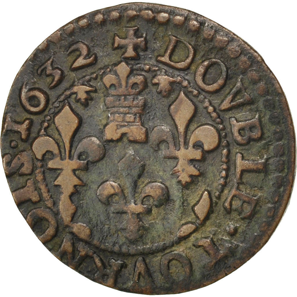 Moneta, TERYTORIA FRANCUSKIE, BOUILLON & SEDAN, 2 Tournois, 1632, VF(20-25)