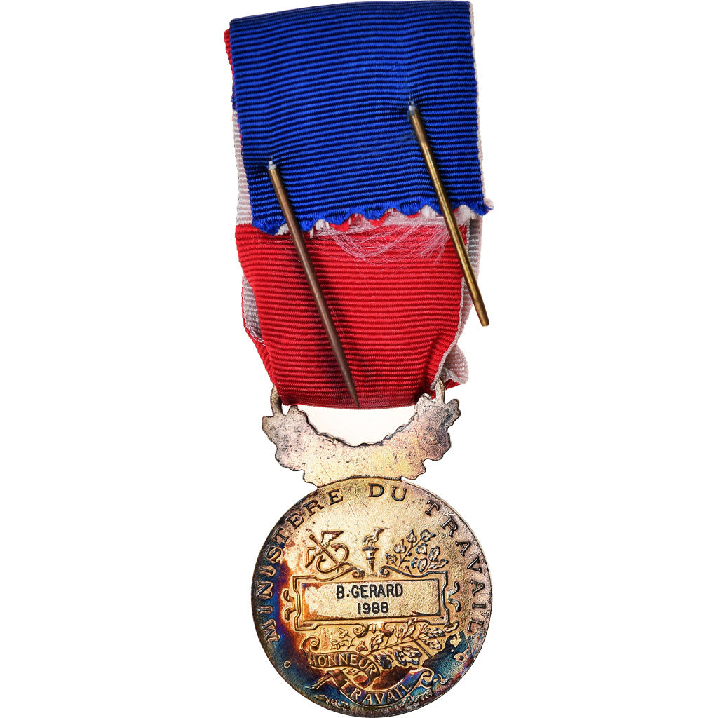 France, Médaille d'honneur du travail, Médaille, 1988, Très bon état