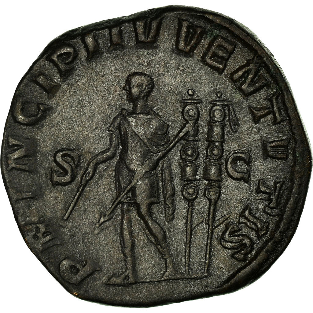 Monnaie, Maxime César, Sesterce, Roma, TTB, Bronze, RIC:13