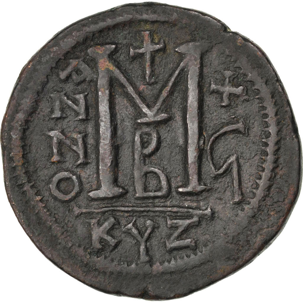 Justinian I 527-565, Follis, Kyzikos, EF(40-45), Copper, Sear #207, 19.36