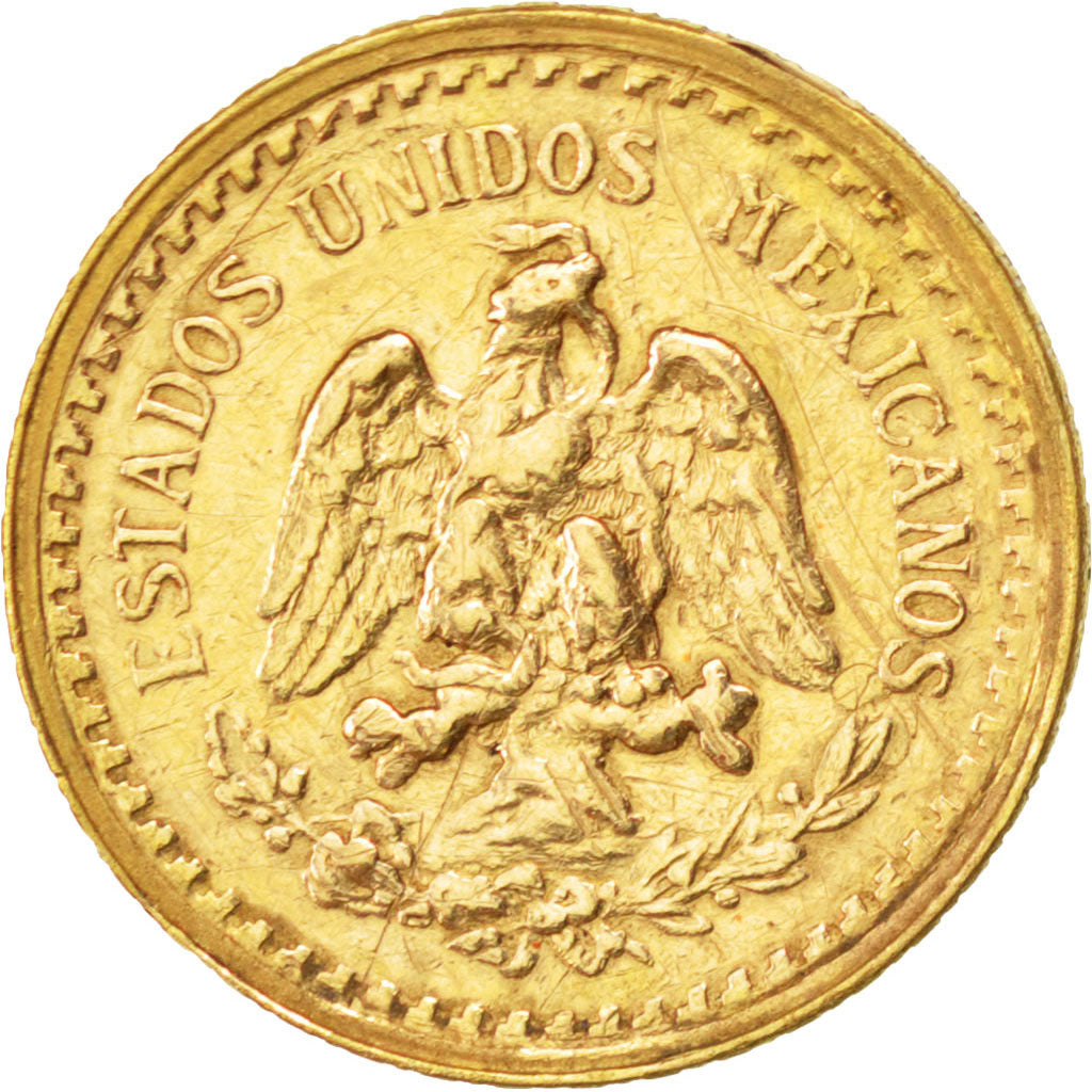 MEXICO, 2-1/2 Pesos, 1945, Mexico City, KM #463, EF(40-45), Gold, 15.5, 2.10