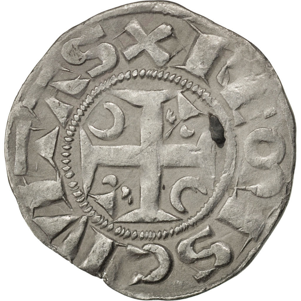 FRANCE, Denarius, Reims, AU(50-53), Silver, 0.78