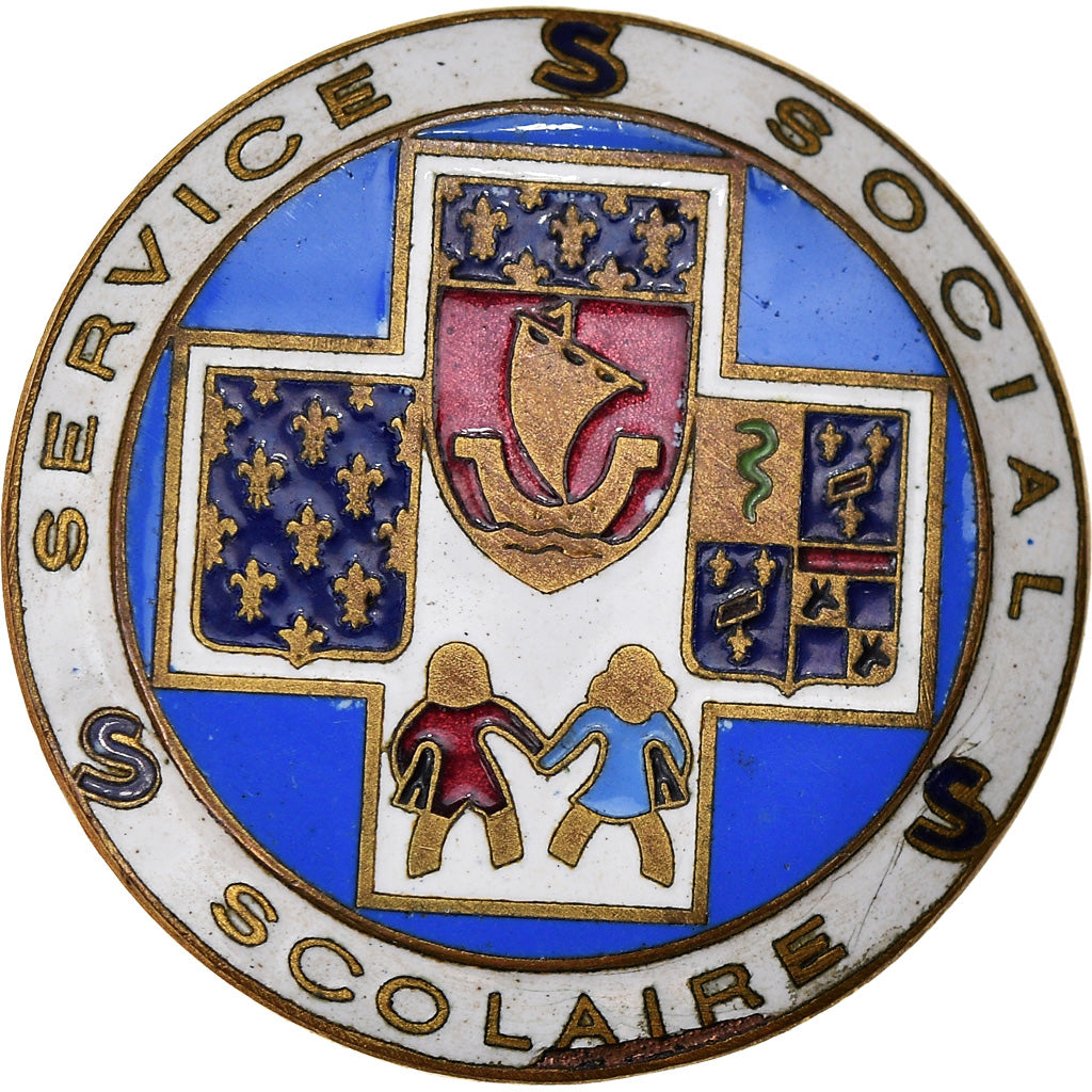 France, Education, Broche, Service Social Scolaire, Médaille, Excellent
