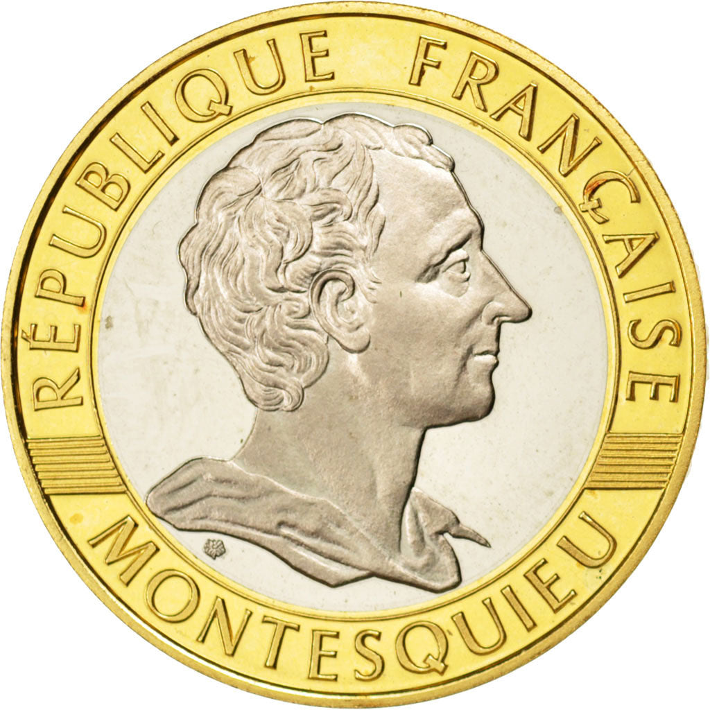 FRANCE, Montesquieu, 10 Francs, 1989, Gold, PCGS PR68DCAM, KM 969a