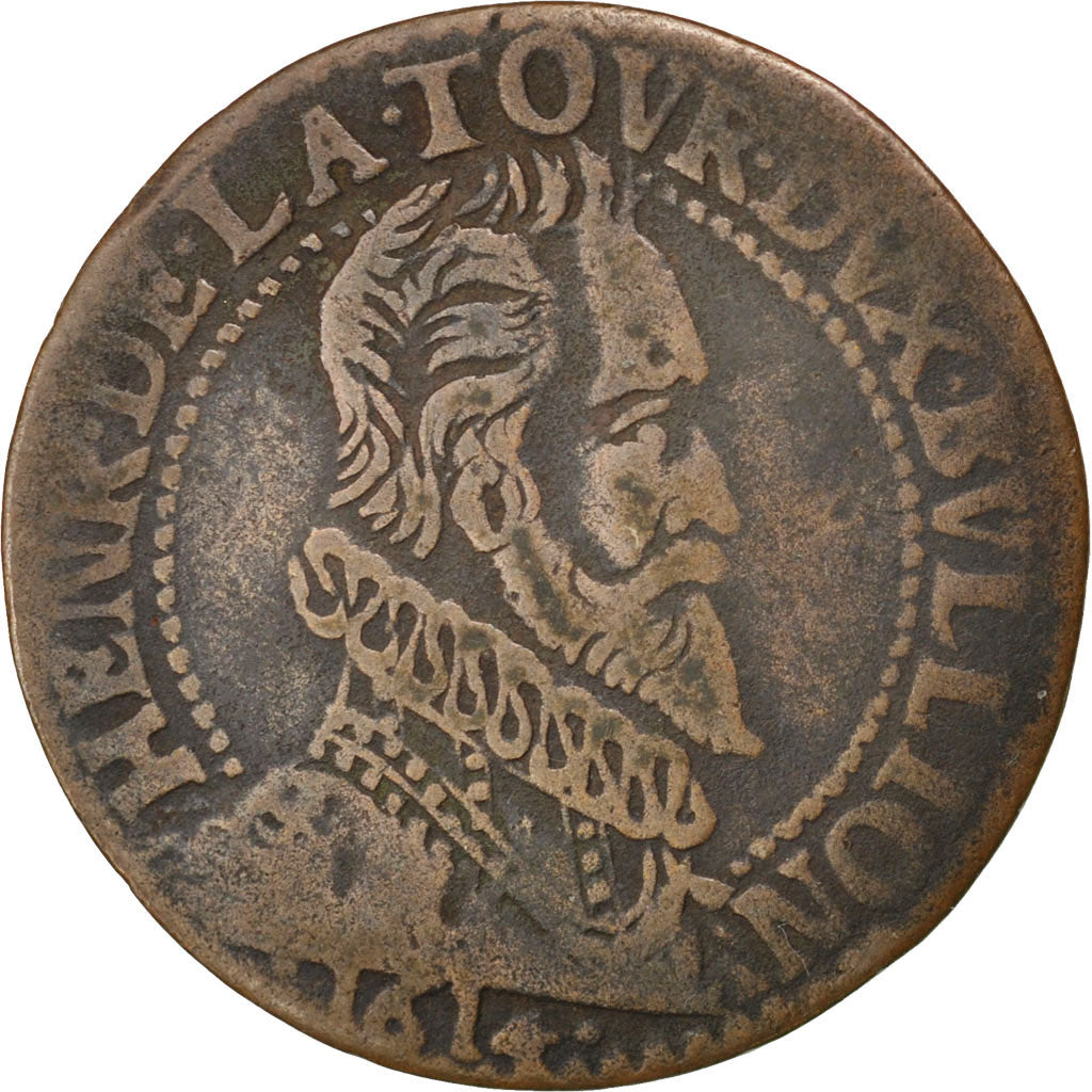 Francia, Liard, 1614, Raucourt, MB+, Rame, C2G:318