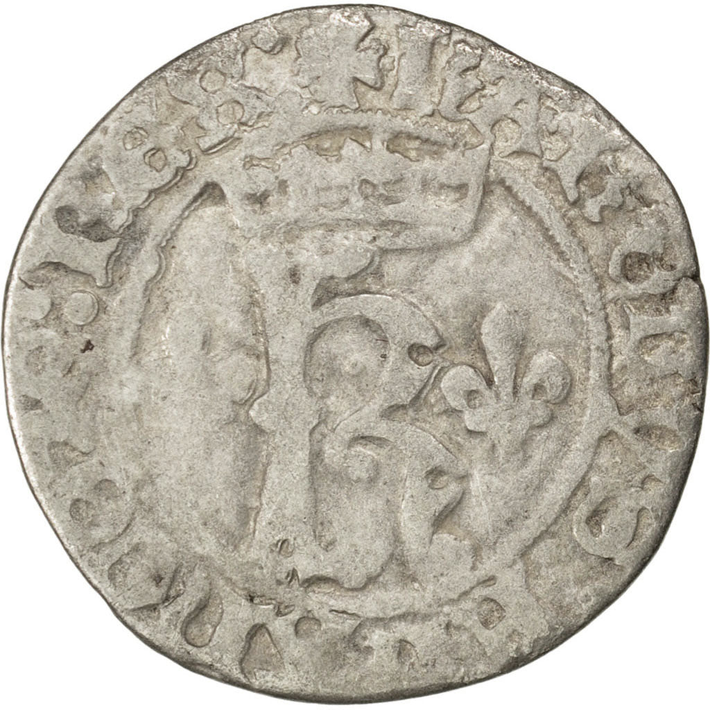 FRANCE, Karolus or Dizain, Rouen, VF(20-25), Billon, Duplessy #593, 2.19