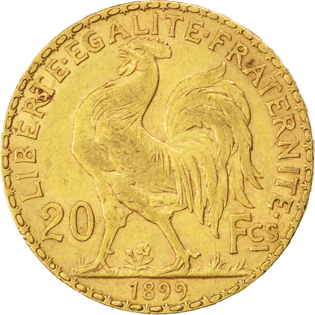 FRANCE, Marianne, 20 Francs, 1899, KM #847, EF(40-45), Gold, Gadoury #1064, 6.48