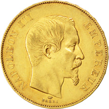 FRANCE, Napoléon III, 50 Francs, 1856, Paris, KM #785.1, AU(50-53), Gold, Gadour
