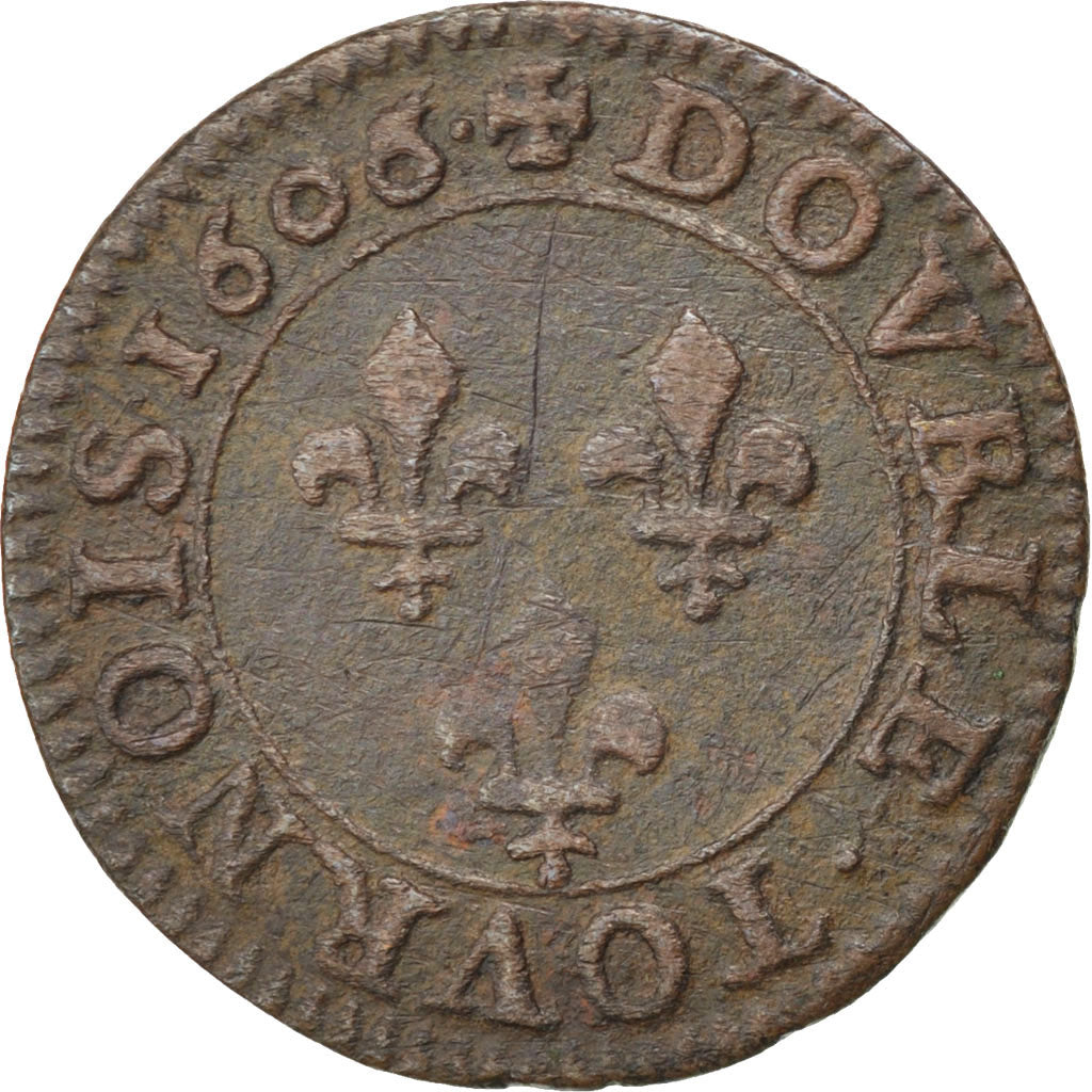 Henri IV, Double Tournois, 1606/5 A, Paris, CGKL 222