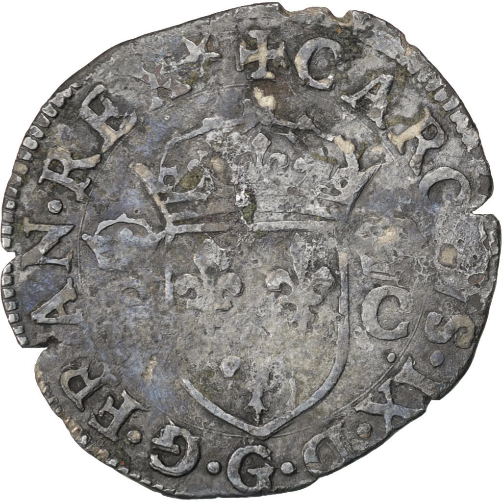 FRANCE, Douzain, 1573, Poitiers, VF(20-25), Billon, Sombart #4394, 2.23