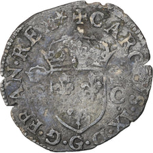 FRANCE, Douzain, 1573, Poitiers, VF(20-25), Billon, Sombart #4394, 2.23