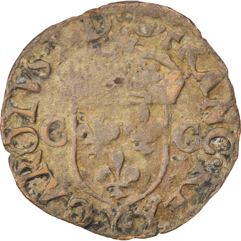 FRANCE, Douzain, 1590, Bourges, EF(40-45), Billon, Sombart #4414, 2.04
