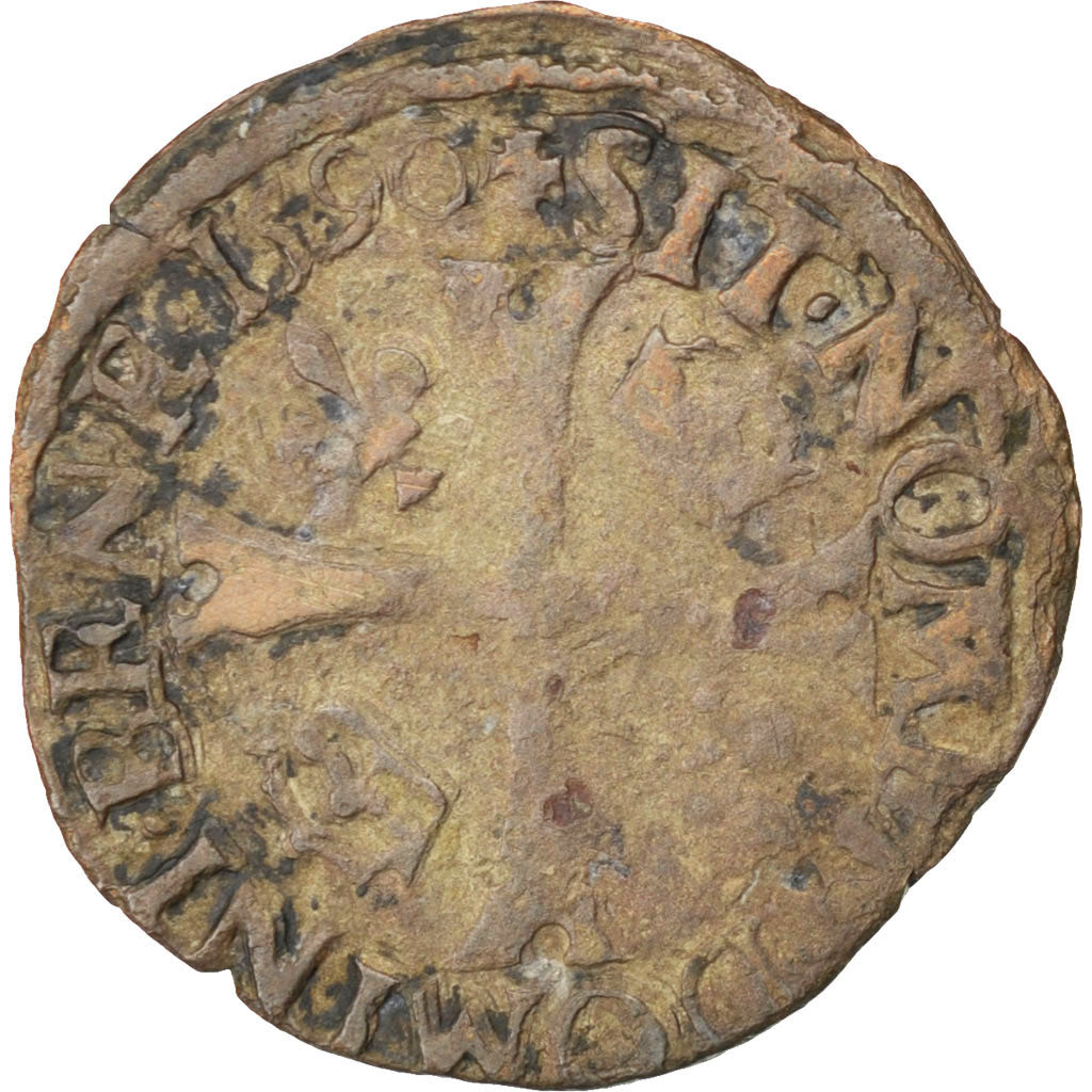 FRANCE, Douzain, 1590, Bourges, EF(40-45), Billon, Sombart #4414, 2.04