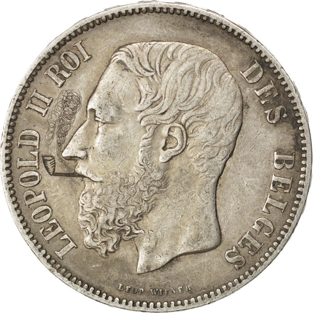 Belgique, Léopold II, 5 Francs, 1873, KM 24