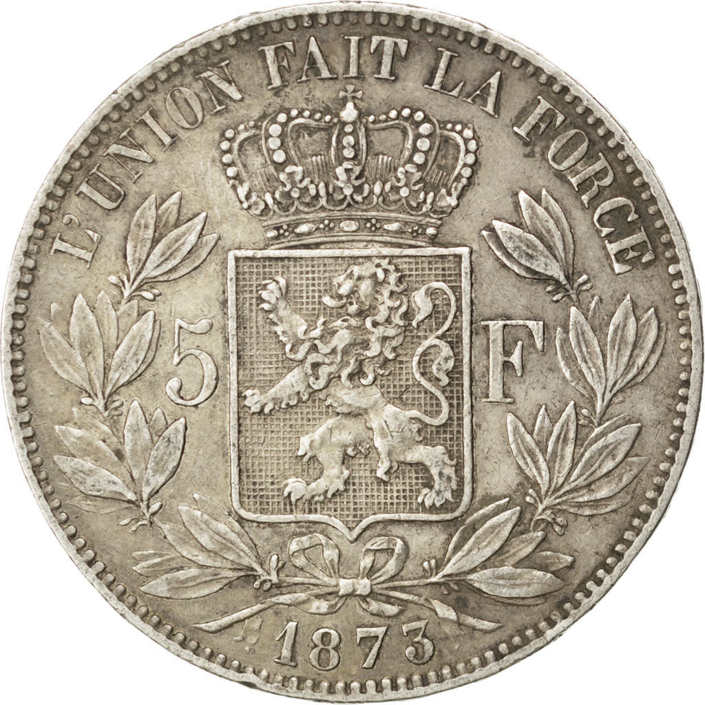 Belgique, Léopold II, 5 Francs, 1873, KM 24