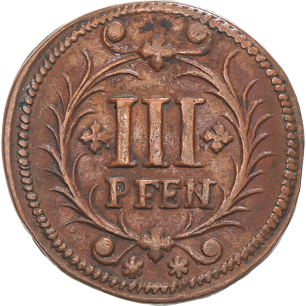 Münze, Deutsch Staaten, HAMM, 3 Pfennig, 1729, Hamm, SS, Kupfer, KM:75