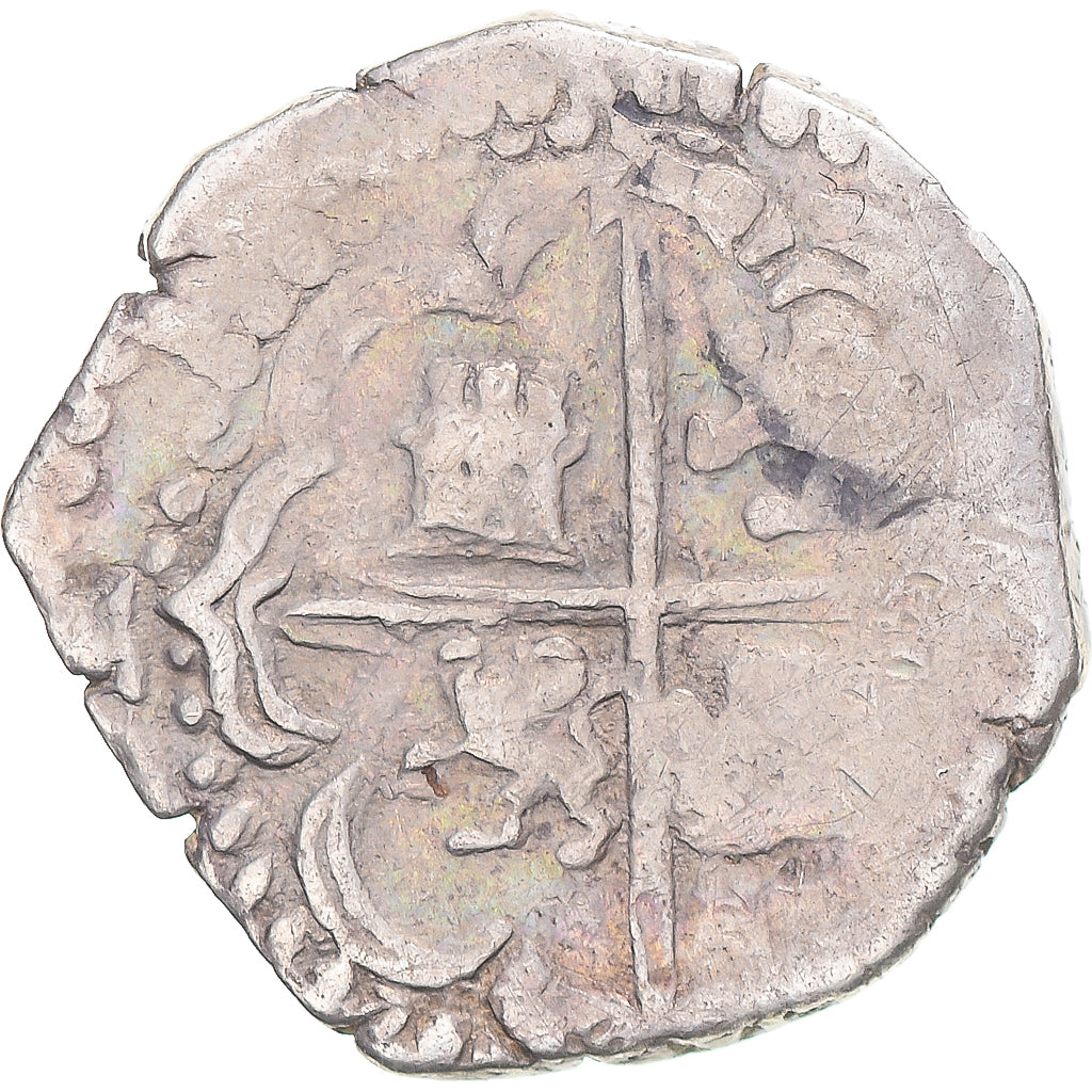 Coin, Spain, Philip II, 2 Reales, 1596, Toledo, COB, EF(40-45), Silver