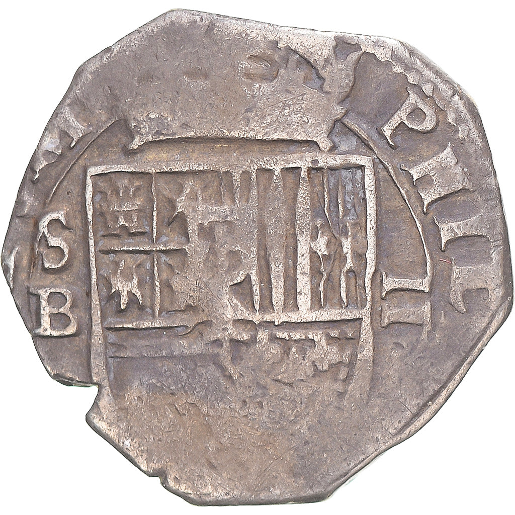 Spain, Philip II, 2 Reales, 1598, Seville, COB, Silver, VF(30-35)