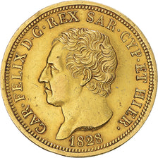 Moeda, ESTADOS ITALIANOS, SARDINIA, Carlo Felice, 80 Lire, 1828, Torino