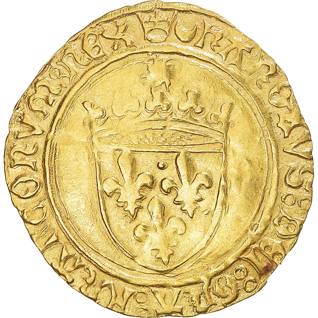 Munten, Frankrijk, Charles VIII, Écu d'or au soleil, 1483-1494, Saint-Lô, ZF+