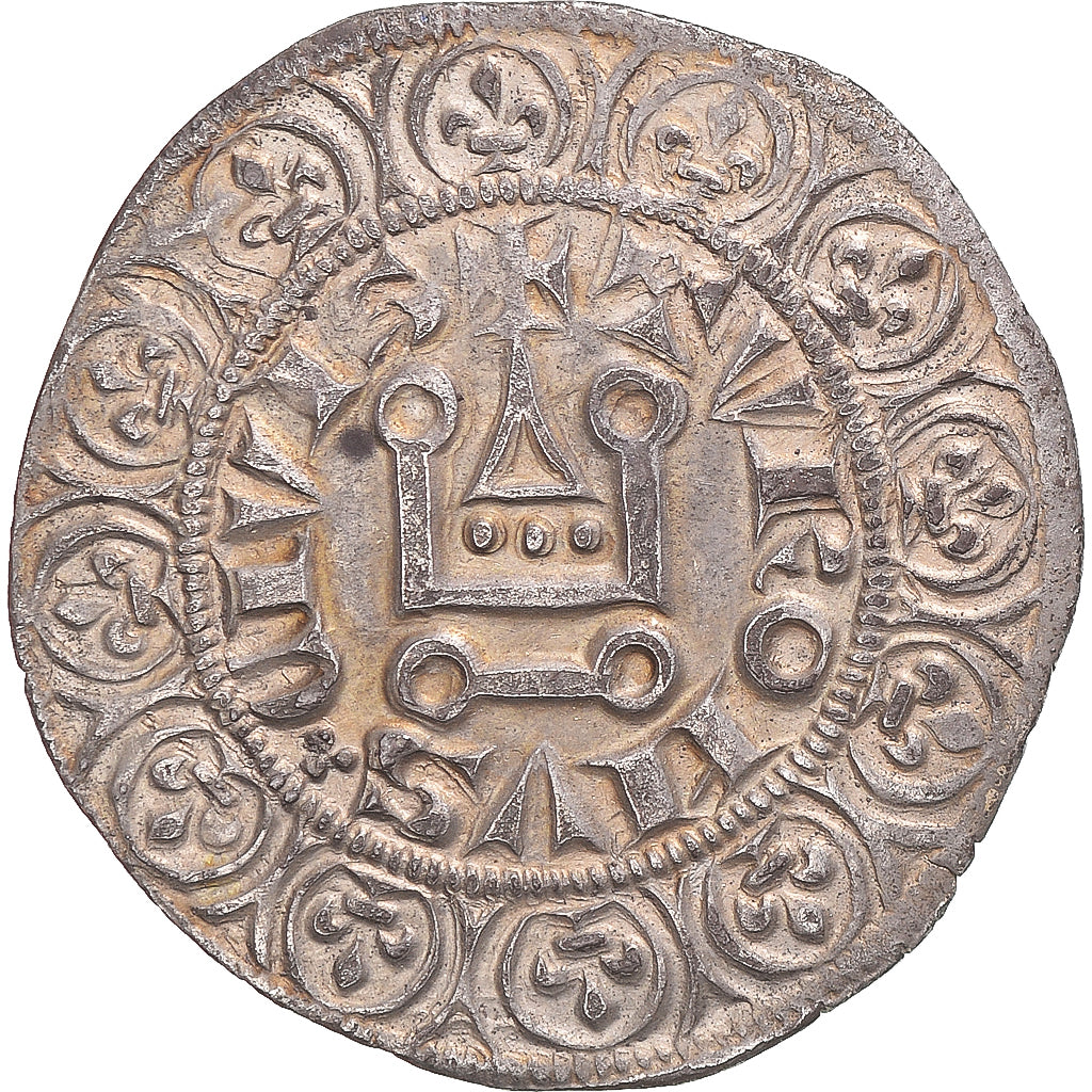 Coin, France, Philip V, Gros Tournois, 1318-1322, AU(55-58), Silver, Gadoury:238
