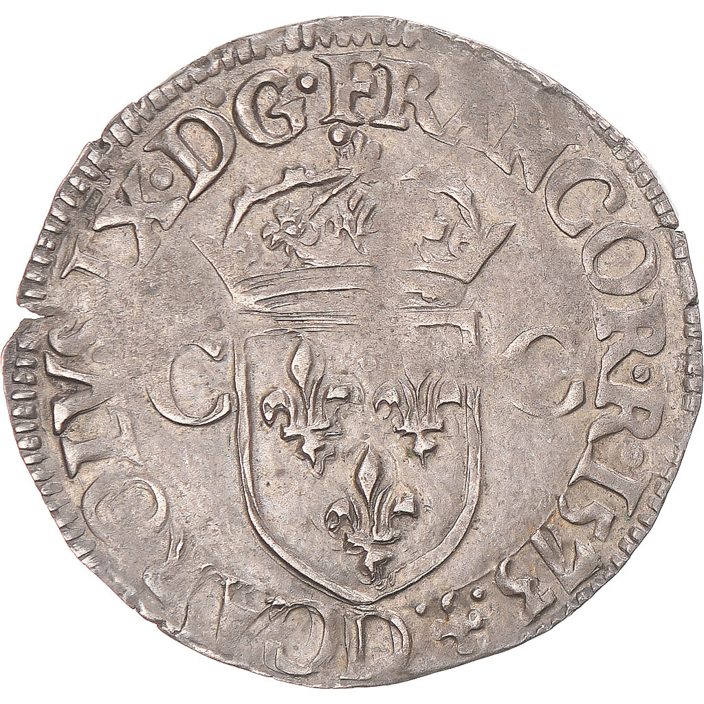 Moneta, Francia, Charles IX, Douzain aux deux C, 1573, Lyon, BB+, Biglione