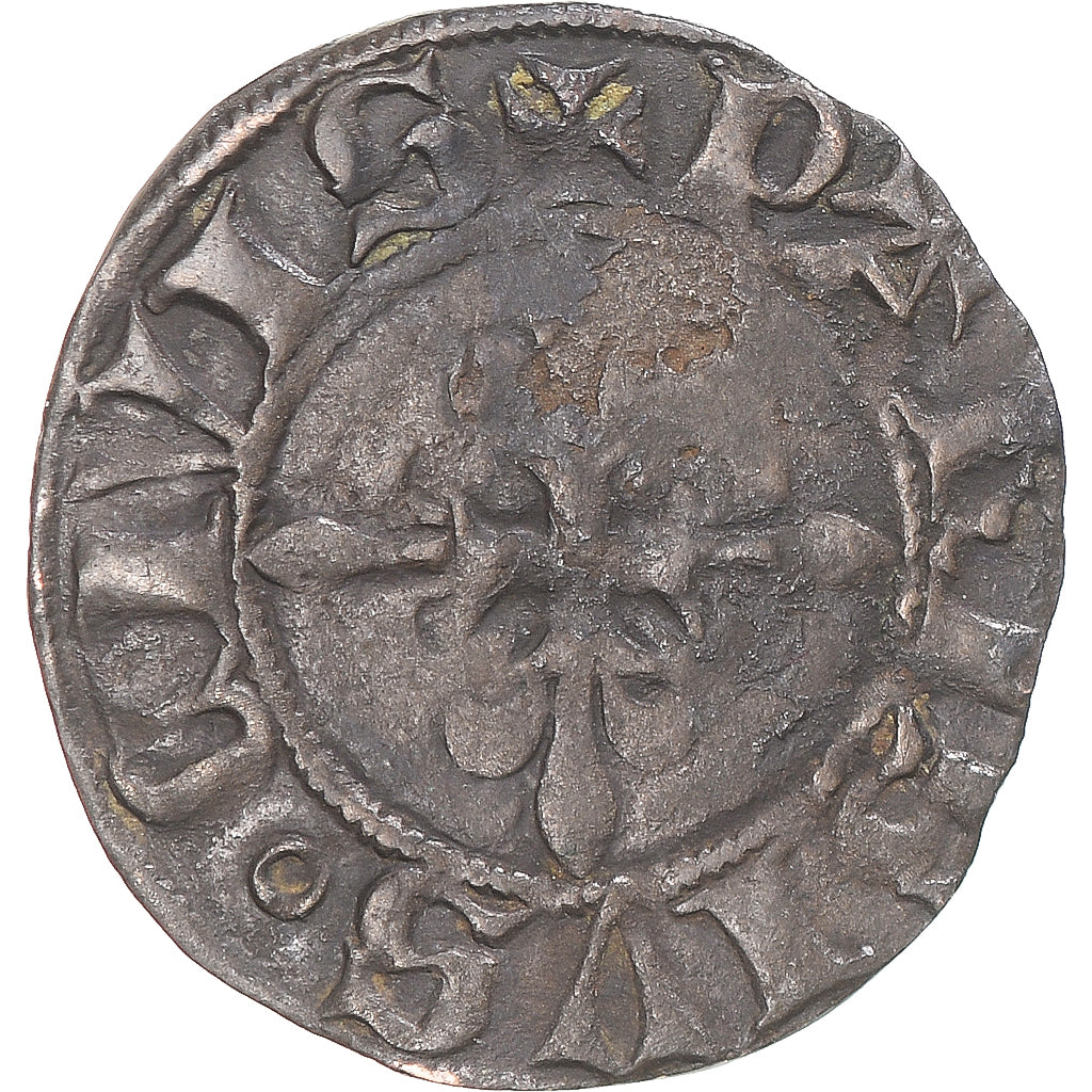 Monnaie, France, Charles VI, Denier Parisis, 1385-1422, TB+, Billon