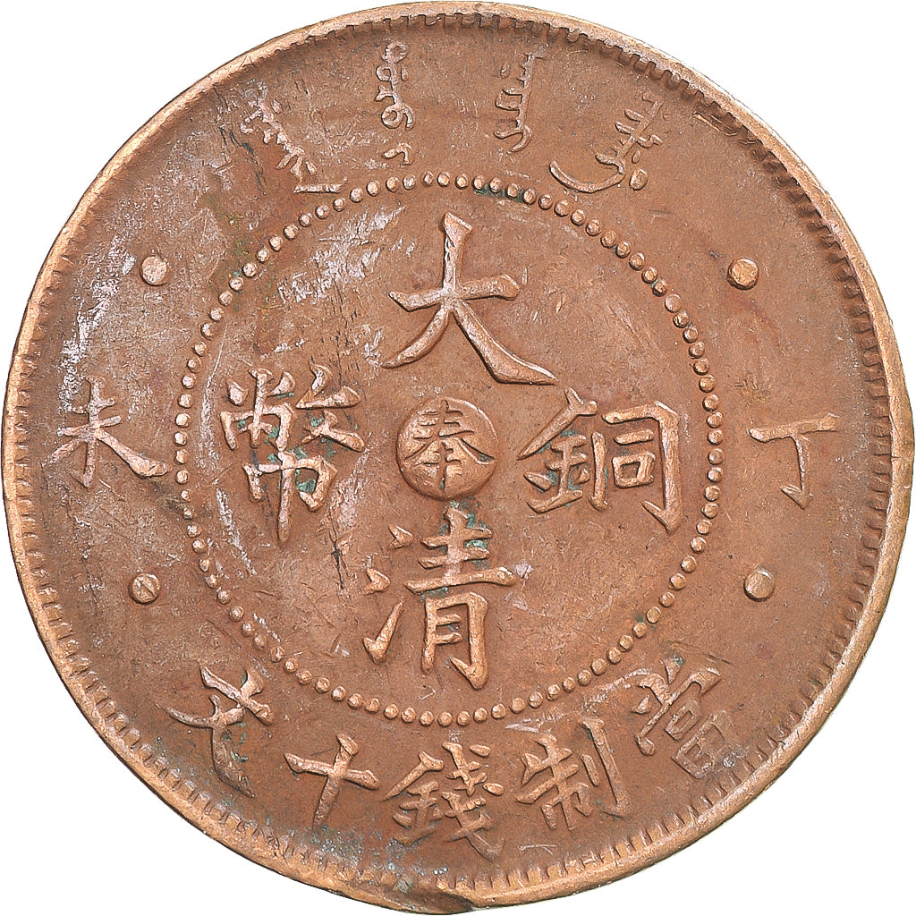 Coin, China, GUANGXU, 10 Cash, Fujian, EF(40-45), Copper