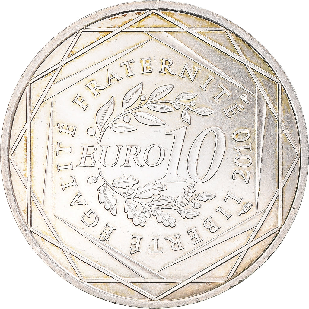 France, 10 Euro, 2010, Paris, Midi-Pyrénées, SUP+, Argent, KM:1663