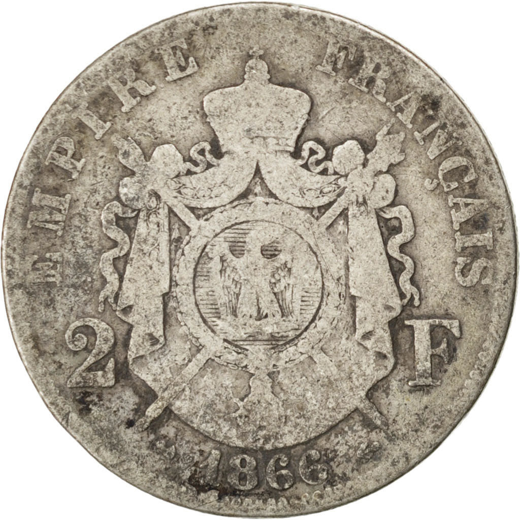 Münze, Frankreich, Napoleon III, Napoléon III, 2 Francs, 1866, Bordeaux, SGE
