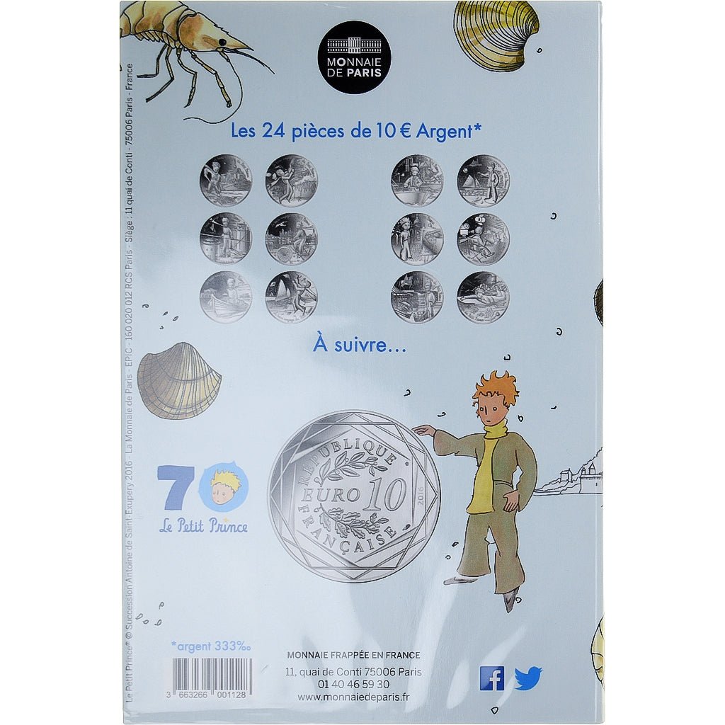 Francia, 10 Euro, Le Petit Prince (pêche au Mont Saint-Michel), 2016, Monnaie