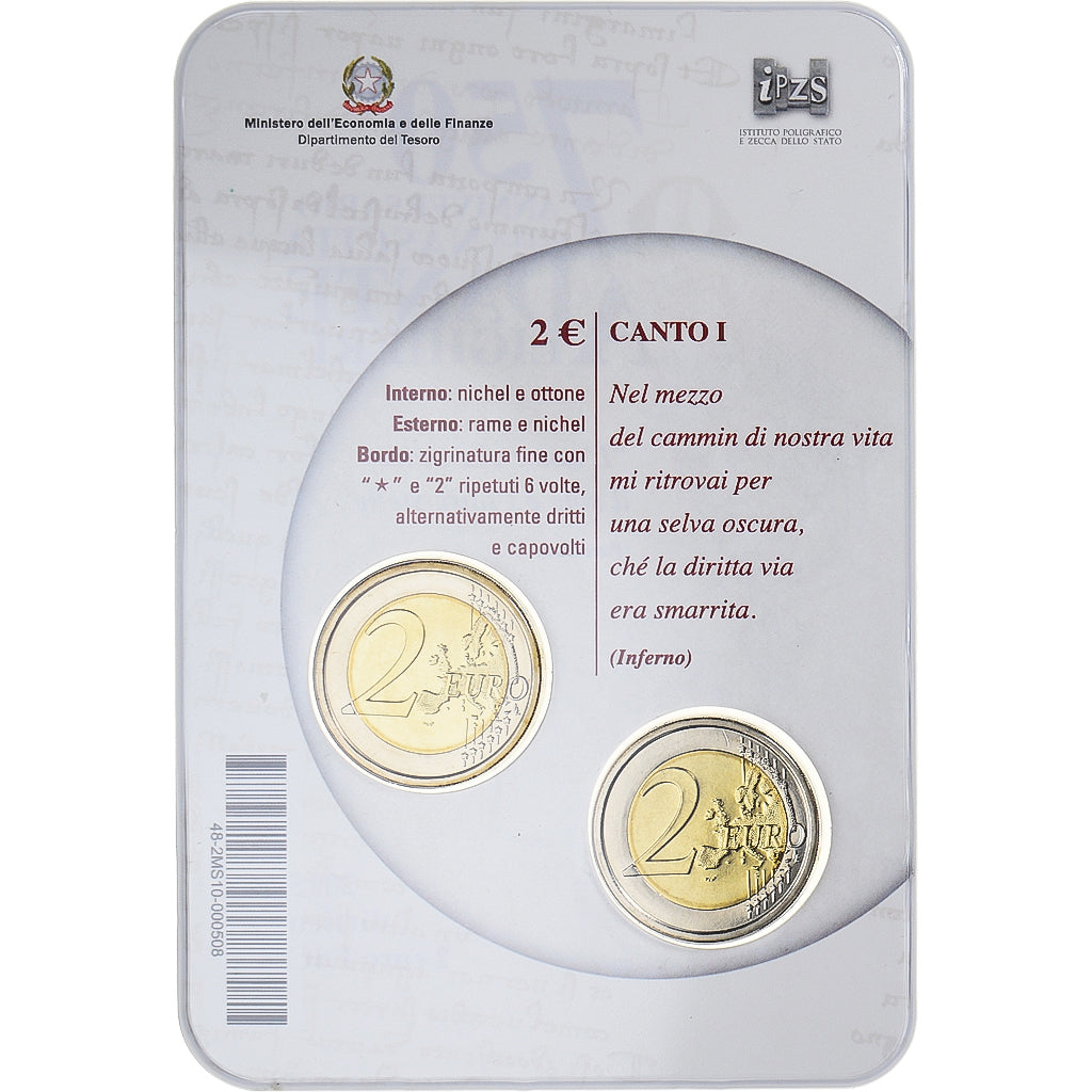 Italy, 2 Euro, Dante Alighieri, 2015, Rome, BU, MS(65-70), Bi-Metallic