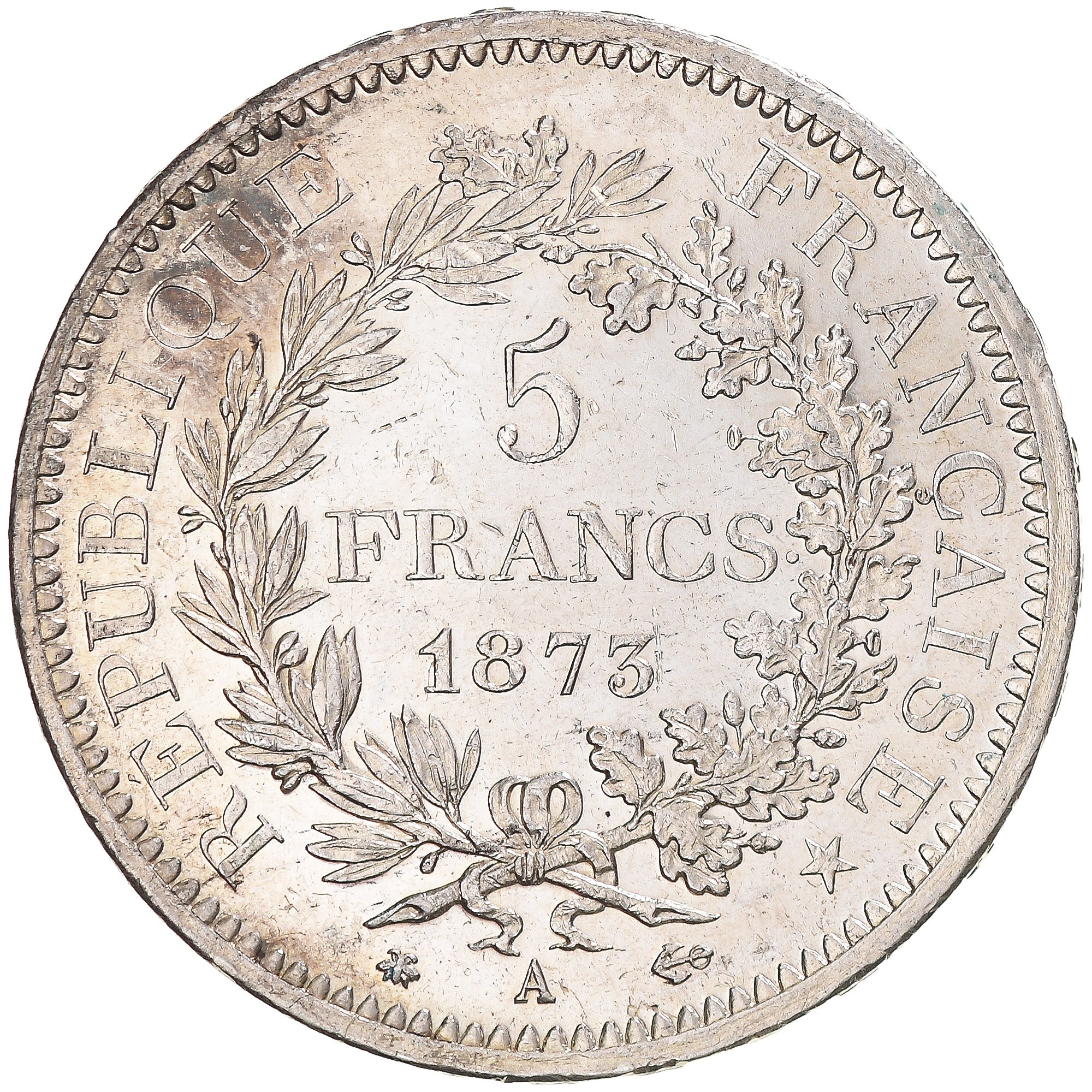 Coin, France, Hercule, 5 Francs, 1873, Paris, AU(55-58), Silver, KM:820.1