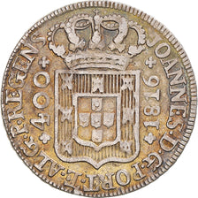 Moneda, Portugal, João Príncipe Regente, 400 Reis, 1816, Lisbon, MBC, Plata