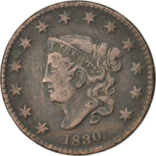 UNITED STATES, Coronet Cent, Cent, 1830, U.S. Mint, KM #45, VF(20-25), Copper,..