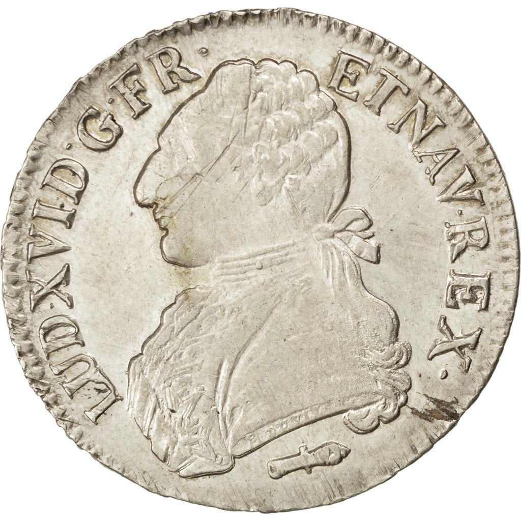 FRANCE, Écu aux branches d'olivier, ECU, 1786, Perpignan, KM #564.13, AU(50-53),