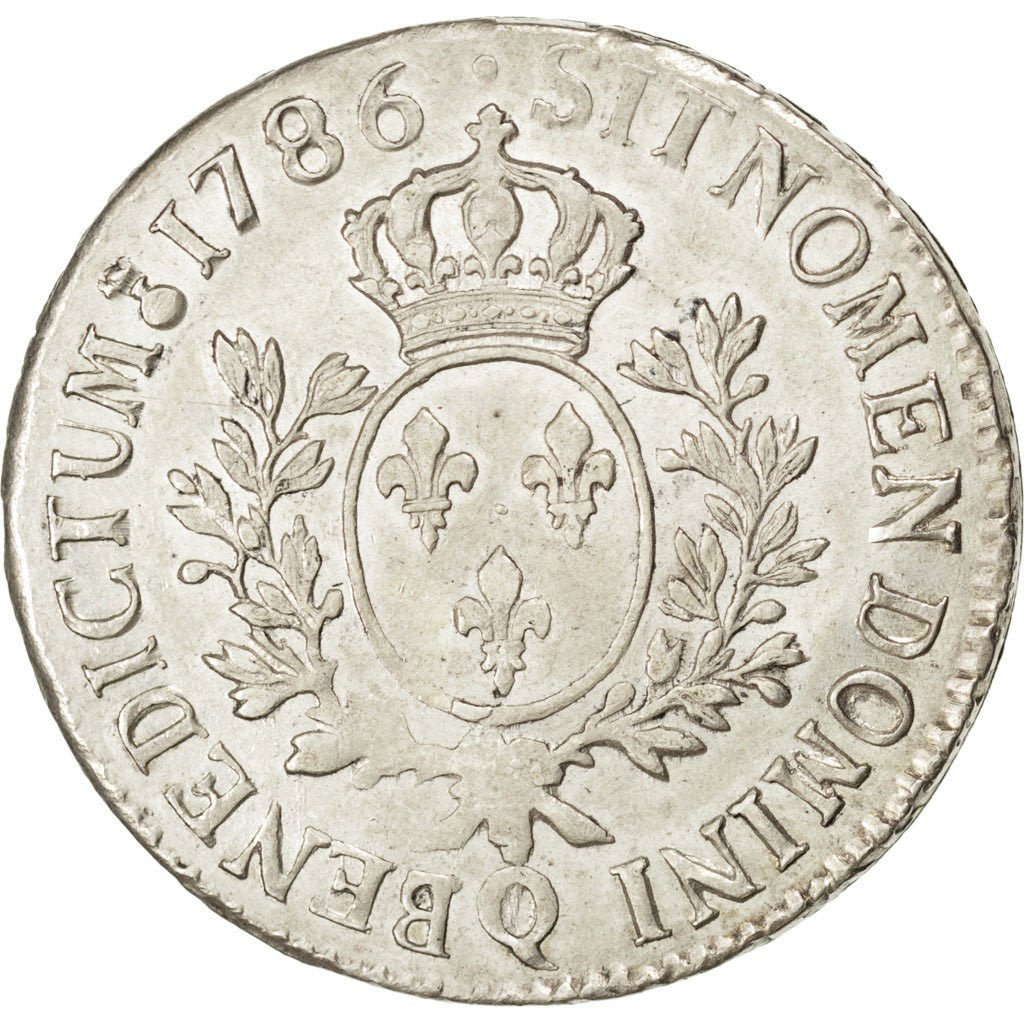 FRANCE, Écu aux branches d'olivier, ECU, 1786, Perpignan, KM #564.13, AU(50-53),