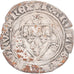 Moeda, França, Charles VII, Blanc à la couronne, Tournai, AU(50-53), Prata