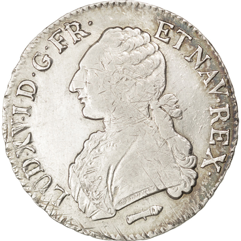 FRANCE, Écu aux branches d'olivier, ECU, 1784, Perpignan, KM #564.13, EF(40-45),